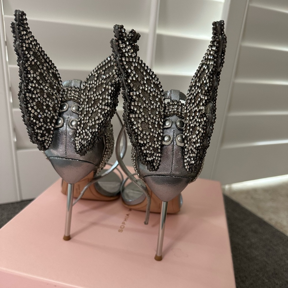 Sophia Webster Evangeline crystal sandals silver